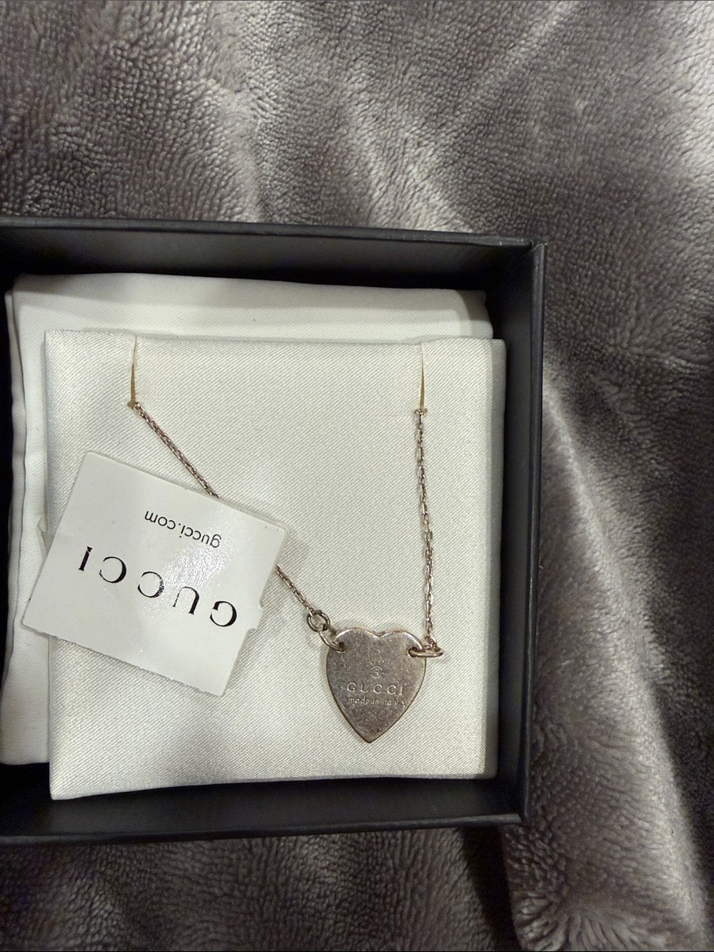 Gucci Silver Heart Tag Bracelet- Silver Tone Women's Jewelry